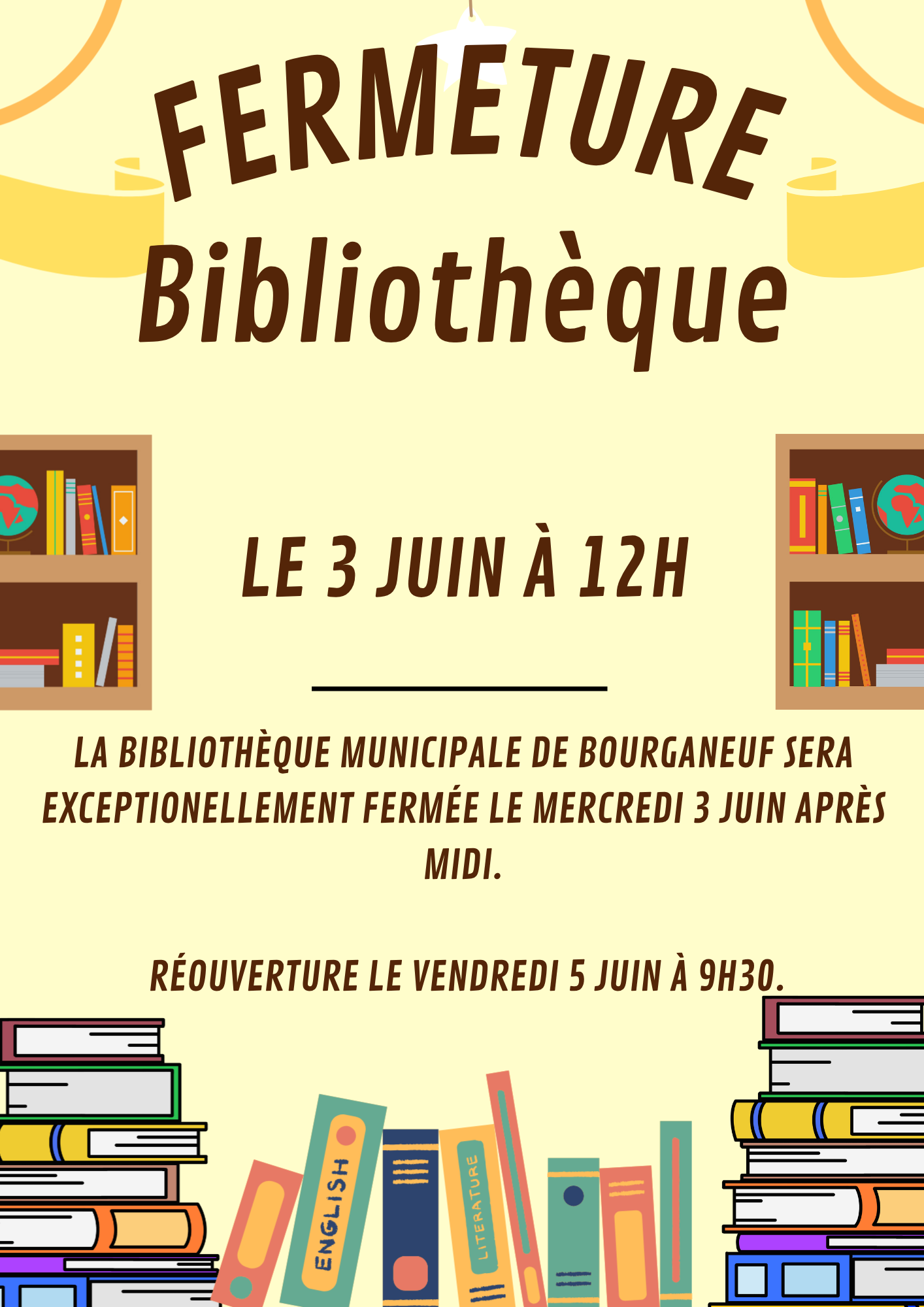 Fermeture exceptionnelle de la bibliothèque municipale le 3 juin